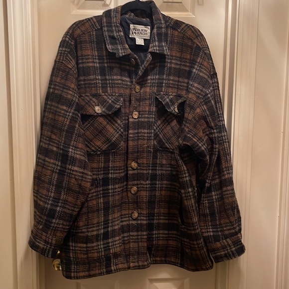 Vintage Other - Vintage Raw Rags Wool Jacket Large Wool Plaid Jacket Down Wool Jacket Large